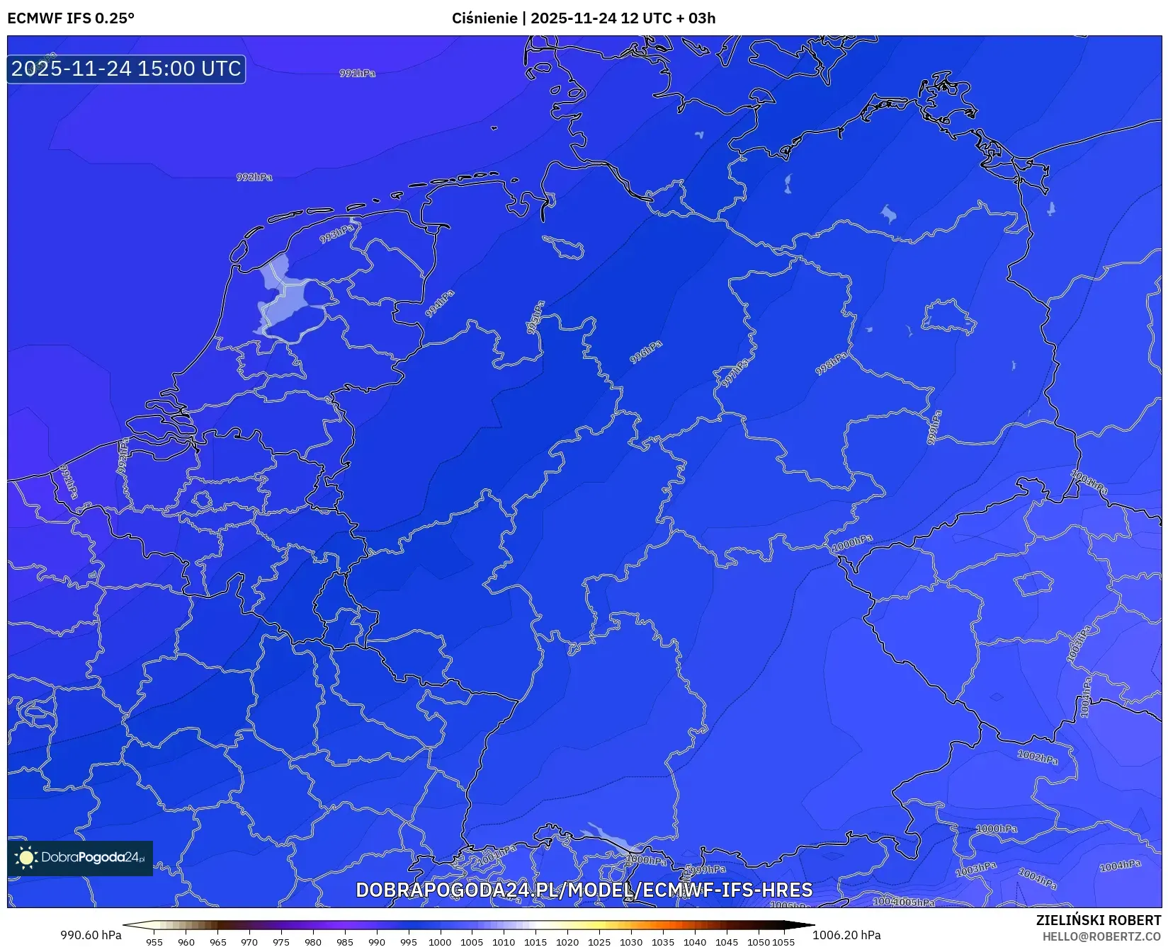 ECMWF IFS 0.25° model - Niemcy, Ciśnienie