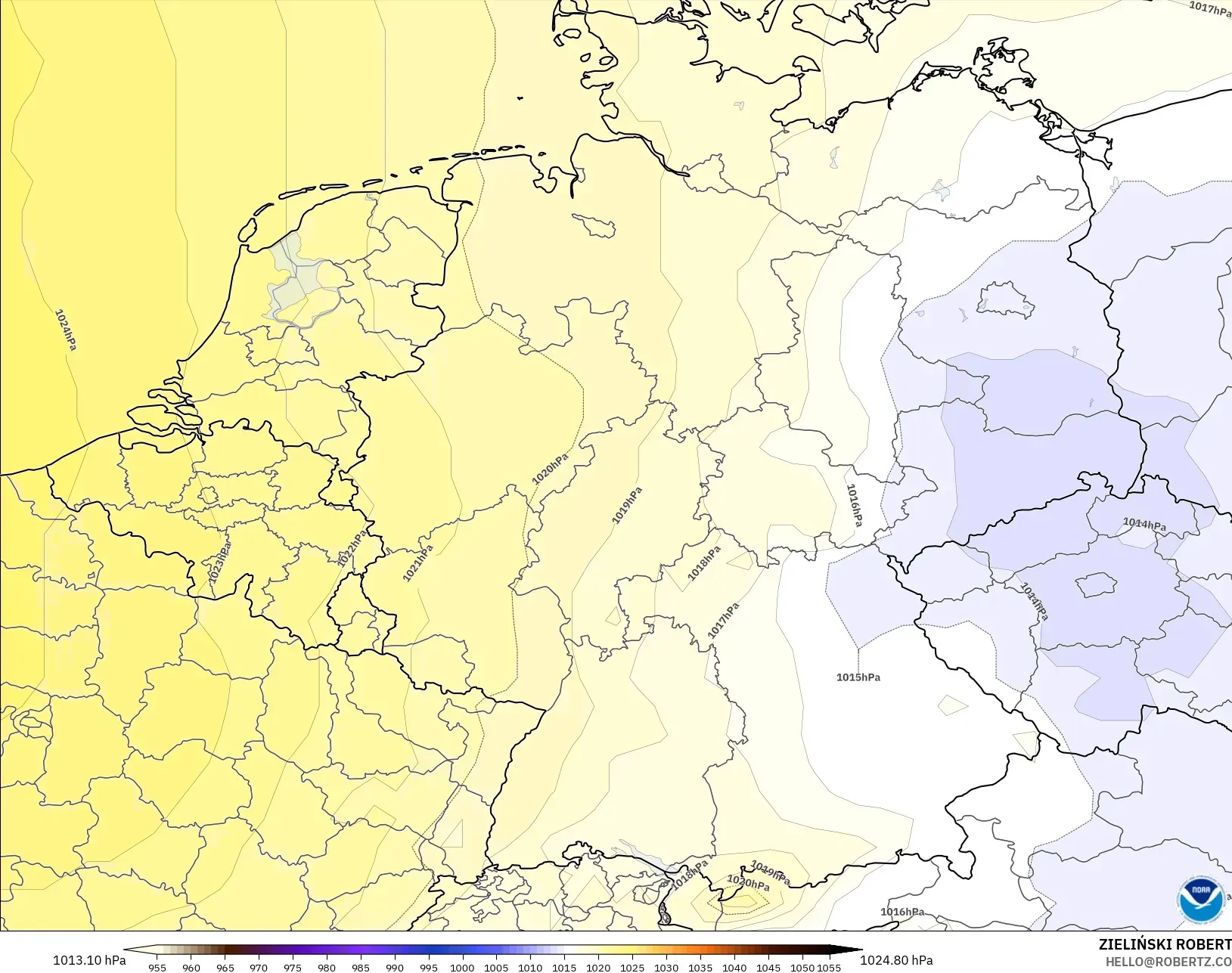 GFS model - Niemcy, Ciśnienie