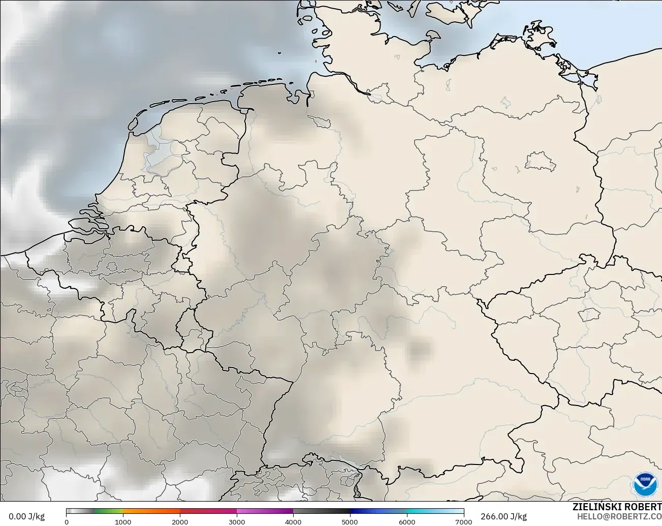 GFS model - Niemcy, CAPE