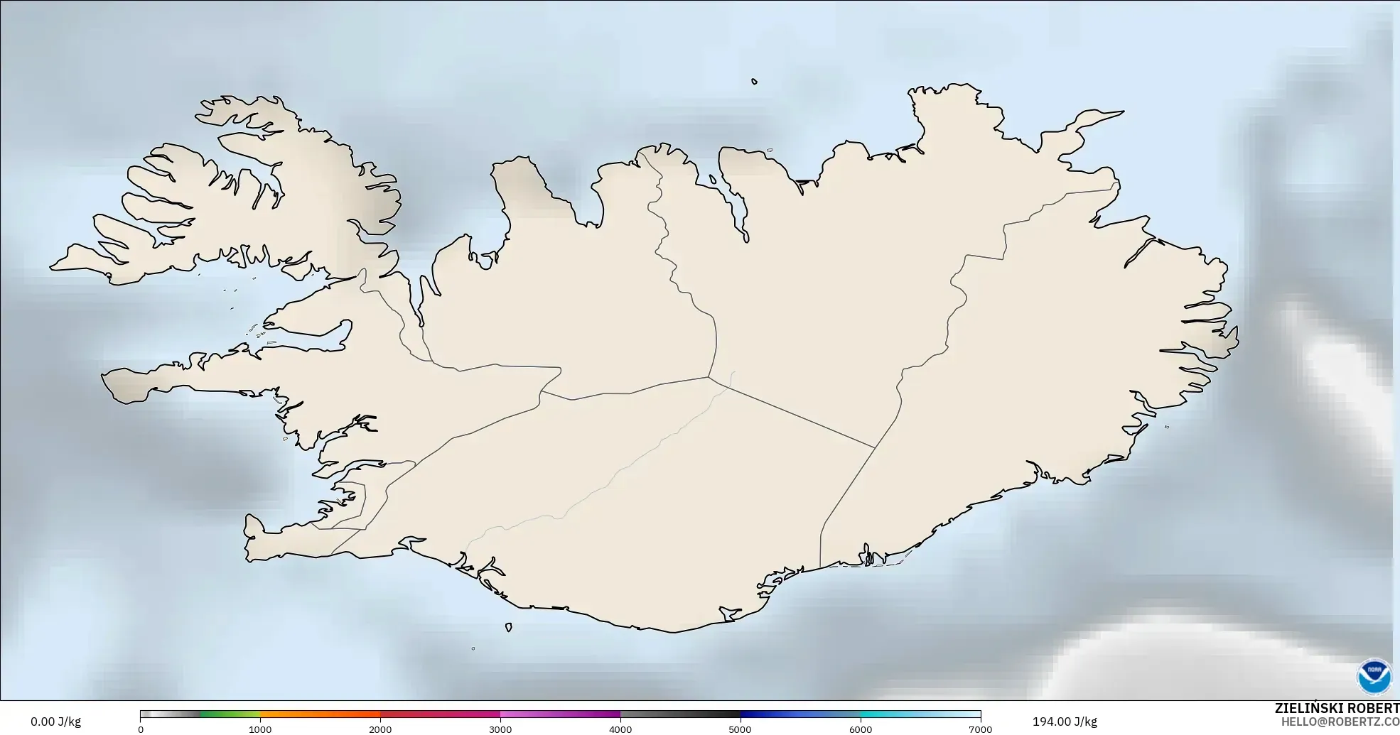 GFS model - Islandia, CAPE