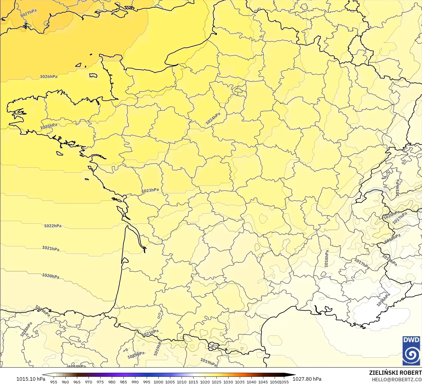 ICON model - Francja, Ciśnienie