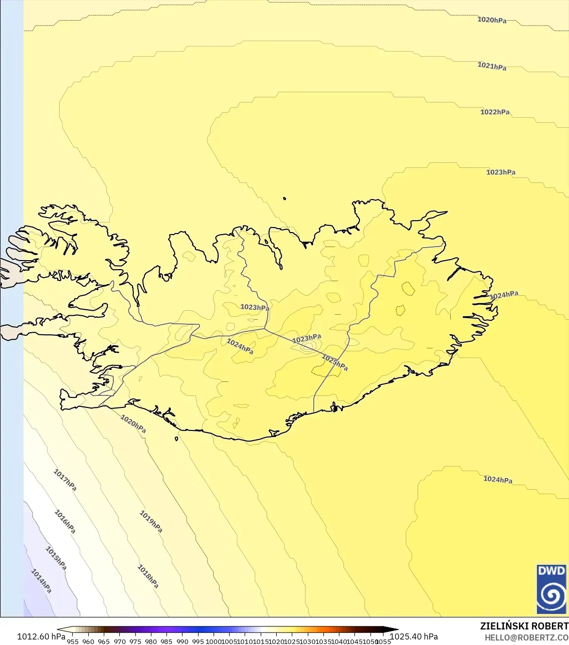 ICON model - Islandia, Ciśnienie