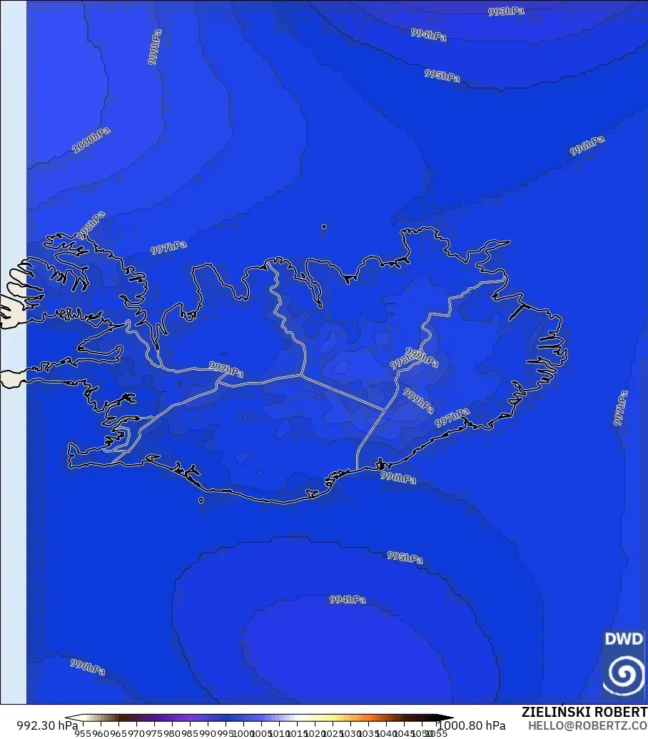 ICON model - Islandia, Ciśnienie